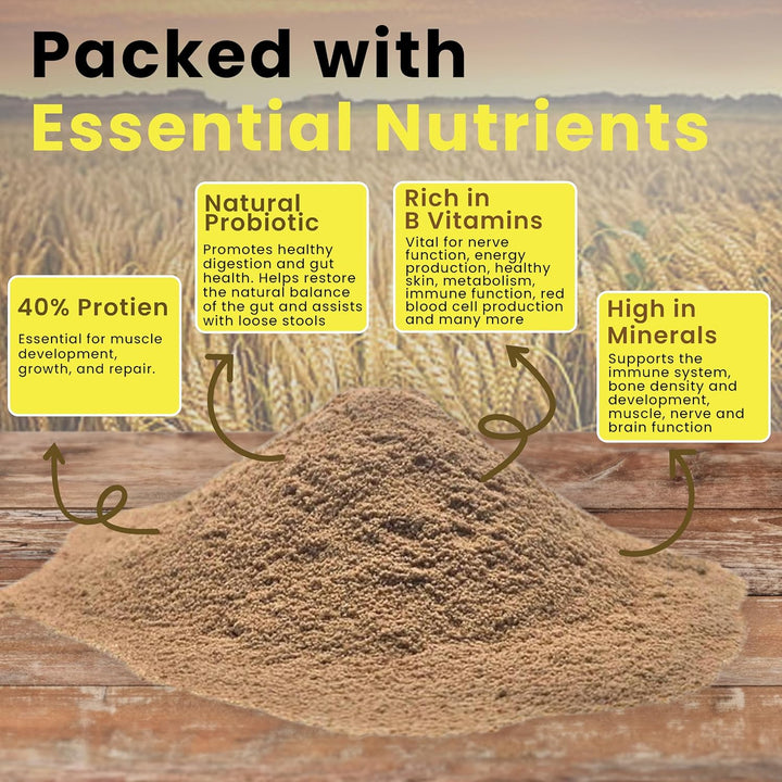 Food PURA 450G Brewers Yeast Powder - Non De Bittered- 100% Natural Source of B Vitamins, Protein & Minerals Supports Immune System, Healthy Skin, Hair & Nails