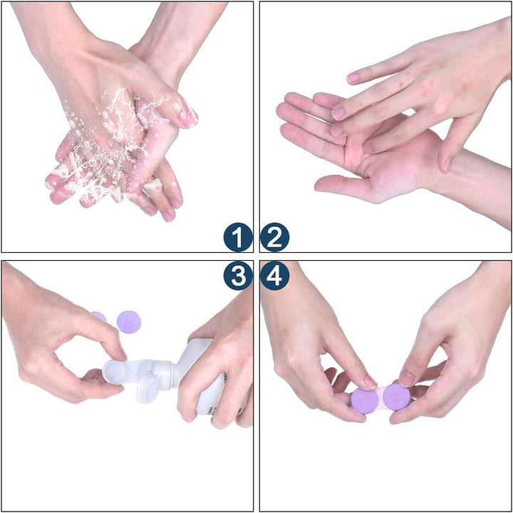 4 Packs Contact Lens Cases with Left/Right Caps, Contact Lenses Holder Box, Portable Leak-Proof Contact Lens Container for Home Travel Outdoor, 4 Colors