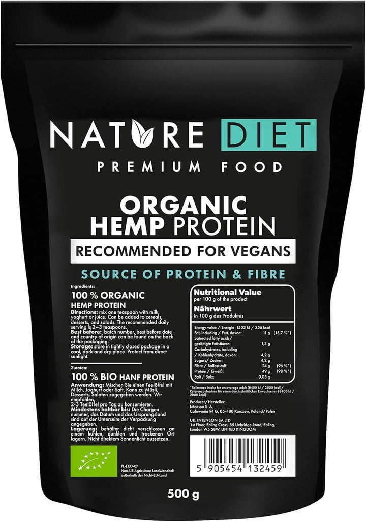 - Organic Hemp Protein 1000G , Vegan , Protein Powder , Plant-Based