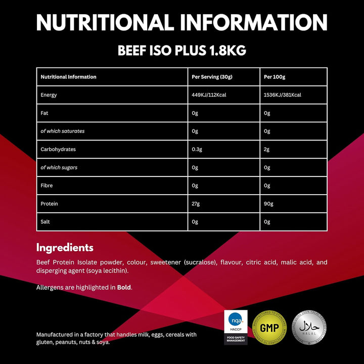 Beef Protein Isolate Powder Pineapple Orange 1.8Kg, High Protein, Zero Fat and Sugar | Halal, Paleo and Keto Friendly, Dairy and Gluten Free