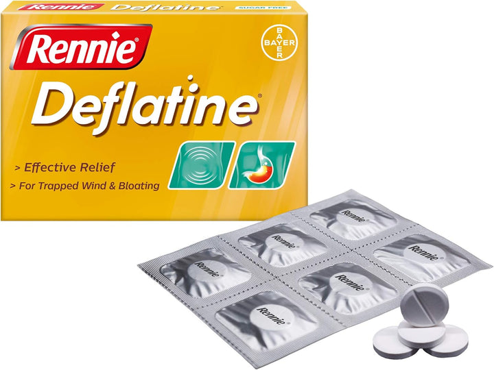 Deflatine, Trapped Wind and Bloating Tablets, Fast and Effective Heartburn Relief and Indigestion Relief, Sugar Free Mint, 1 Pack of 36 Tablets