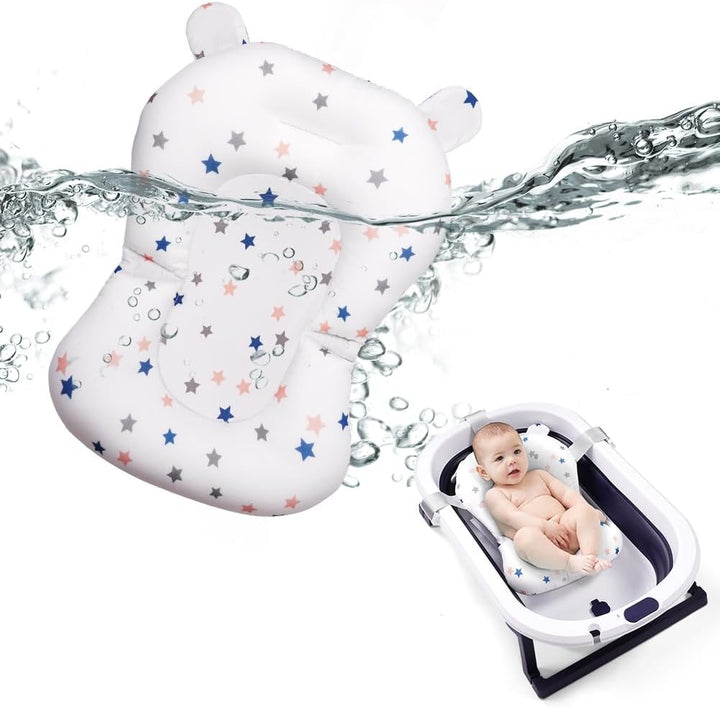 Newborn Baby Bath Seat Support and Pad - Non Slip Bathtub Net, Adjustable Cushion for 0-3 Years