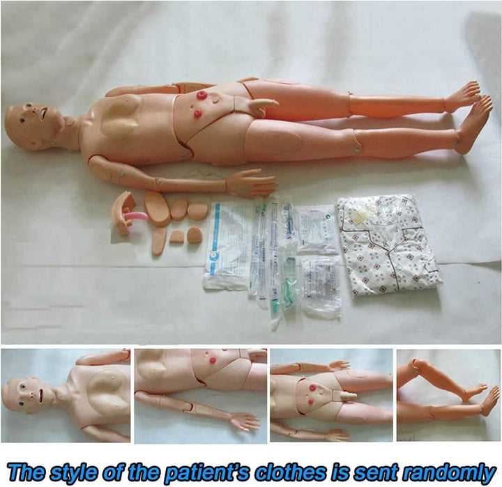 170Cm Life Size Patient Care Manikin Training Cpr Simulator Basic Geri Nursing Skills Geriatric Human Model Mannequin Full Body for Students Education Teaching Medical Training Skills