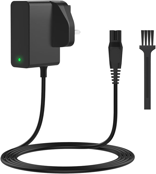 15V for Philips Shaver Chager HQ8505 Cable UK for Series 5000, 7000, 9000 Beard Trimmer S5465, MG7930, S3233, BT5502, BT9810, MG7790 MG7750 Electric Razor Aquatouch UKCA Power Lead(Light/Brush)