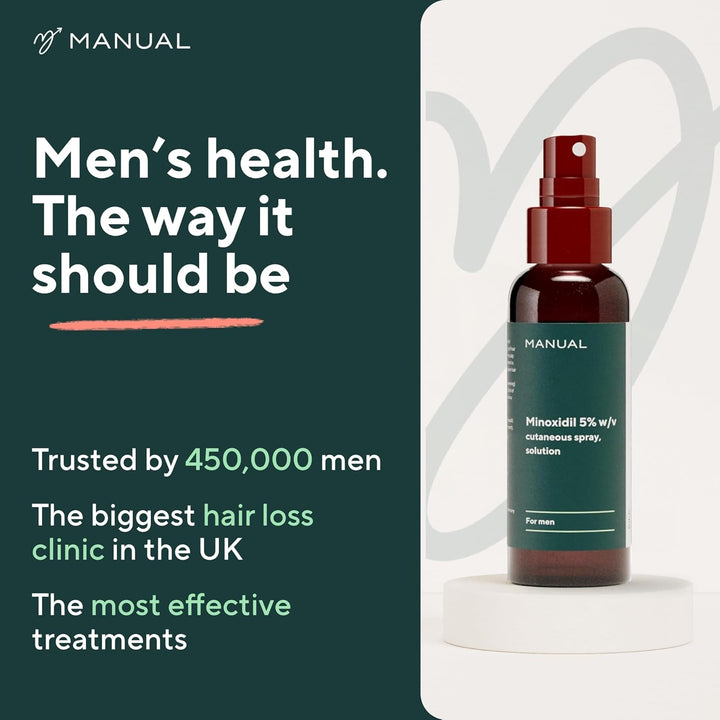 5% Minoxidil (1 X 60Ml) Formula for Men - Increases Blood Flow to Follicles - Promotes Growth for Longer, Thicker Hair - Stimulates Hair Regrowth - Easy to Apply Spray - 1 Month Supply