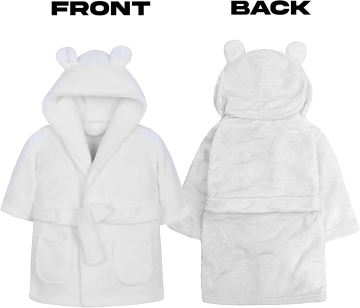 Baby Dressing Gown – Soft & Cozy Hooded Towel Dressing Gown for Babies & Toddlers – Polyester Baby Bathrobe – Newborn Essentials for Bath Time & Everyday Comfort