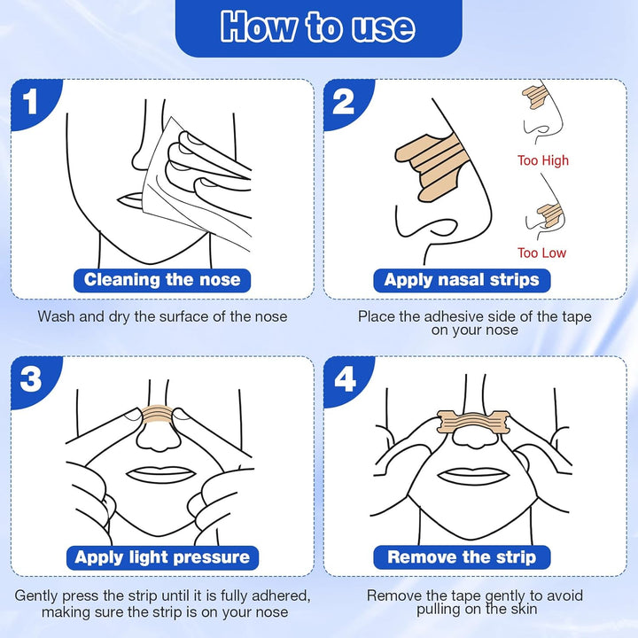 Nasal Strips-80 Pieces Nose Strips for Breathing,Sleep Aid & Snoring Relief,Physically Lifts Nose to Improve Breathing,Eases Congestion,Drug-Free Nasal Strips,Snoring Aid for Men & Women