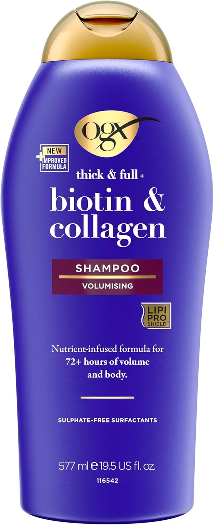 Biotin and Collagen Volumising Hair Shampoo, Thick and Full, with Vitamin B7 Biotin, and Collagen, for Fine Hair, Sulfate Free Surfactants, 385Ml