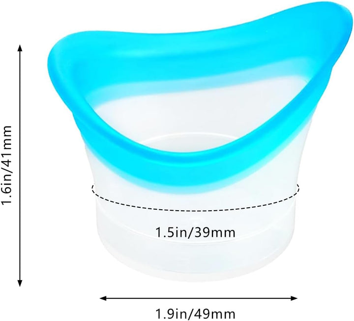 Eye Bath Cup & Silicone Eye Wash Set - Reusable Dry Eyes Relief Wash Kit, Portable Eye Rinse Cup for Makeup Removal, Irritation Soothing and Tired Eyes Refresh(2 Pack)