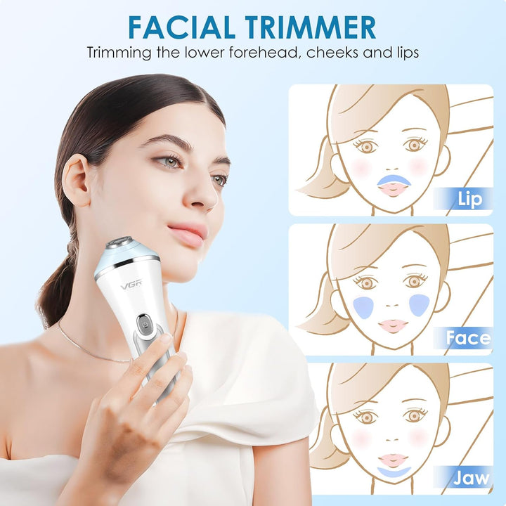 Epilator for Women, 6 in 1 Hair Removal with LED Light, 2 Speeds, Rechargeable & Cordless Razor, Wet and Dry Shaver, Exfoliator, IPX7 Waterproof Electric Hair Remover for Face Legs Arms Armpit Bikini