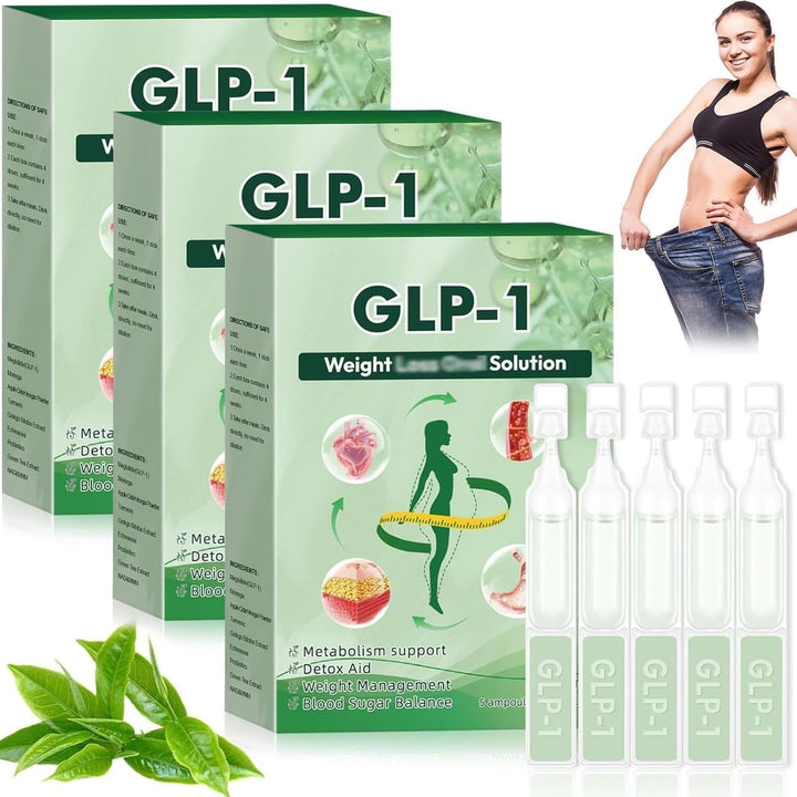 GLP-1 Six-In-One Health Solution Oral Liquid, Advanced GLP-1 Oral Liquid,Glp-1 Drops,Glp-1 Weightloss Drops, Natural Plant Extract,For Men & Women（3 Box*4Pcs）