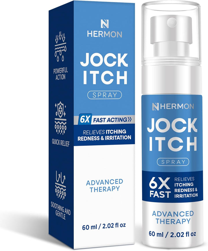 Jock Itch Spray for Men: Powerful Treatment for Jock Itch - Extra Strength Spray Liquid Provides Soothing - 2.02 Fl Oz (Pack of 1)