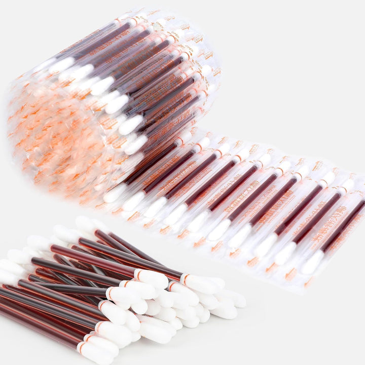 100 Pieces Disposable Iodine Cotton Swabs, Iodine for Wounds Cotton Swabs, Portable Individually Wrapped Medical Cotton Buds for Nasal Ears Bruise, Emergency Wound Care