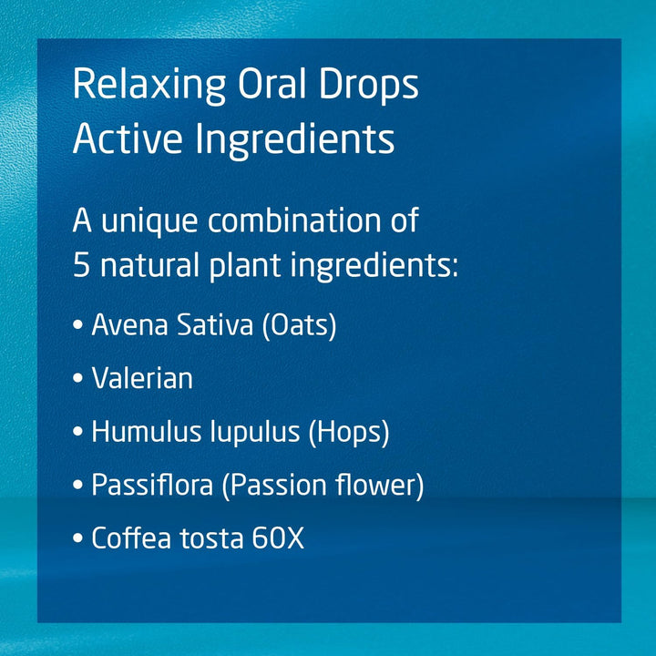 Relaxing Oral Drops, Mild Symptoms Associated with Stress, Promotes Relaxation & Sleep, Avena Sativa, Valerian Root, Homeopathic Medicinal Product, Vegan, 50Ml