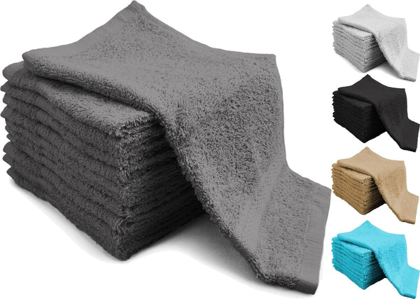 20 Assorted Colour Cotton Face Cloths Flannels 30Cm X 30Cm