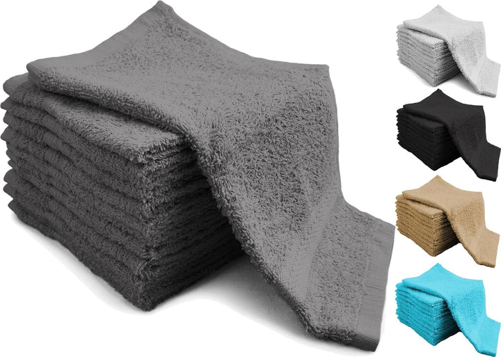 20 Assorted Colour Cotton Face Cloths Flannels 30Cm X 30Cm