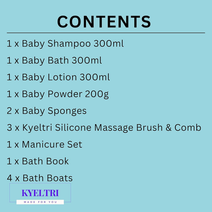 Baby Bath Bundle with Baby Toiletries, Silicone Baby Brushes and Comb for Cradle Cap and Baby Massage with Baby Sponges, Bath Book, Boats and Baby Manicure Set