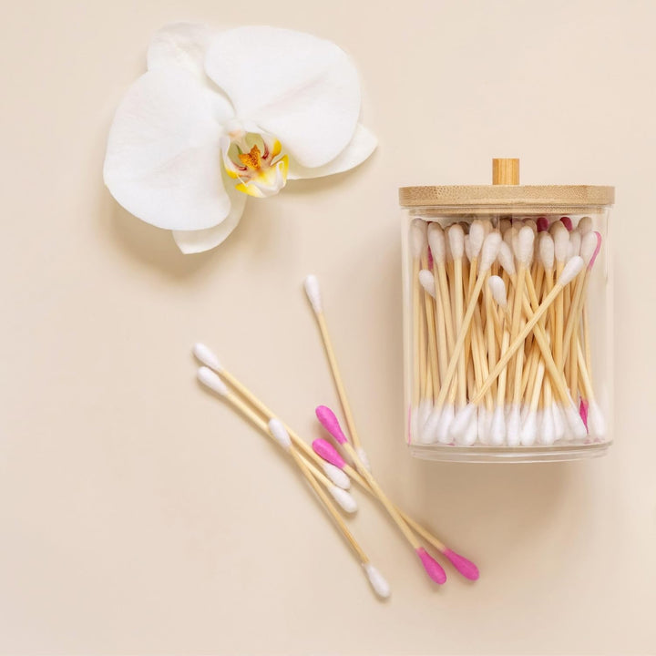 Bamboo Cotton Buds - 1000 Pcs Organic Cotton Wool Buds, Biodegradable, Sustainable, Plastic-Free, Fully Recyclable Ear Buds (1000, Standart)