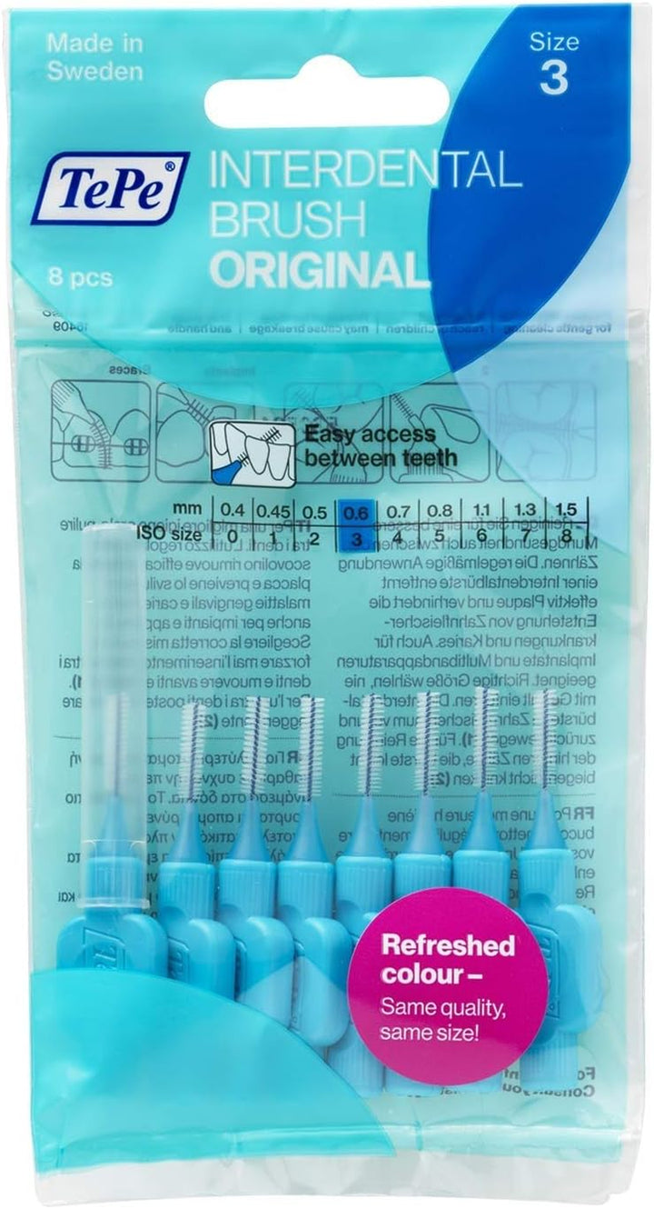 Interdental Brush, Original, Orange, 0.45Mm/Iso 1, 8Pcs, Teeth Cleaning Plaque Removal, Efficient Clean between Teeth, for Narrow Gaps