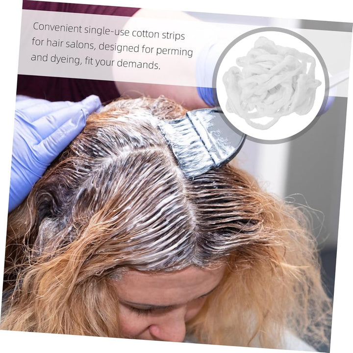 Disposable Salon Perm Cotton Strips with Central Rope for Easy Styling Highly Absorbent Hairdressing Cotton Coils for Perming and Dyeing for Professional Hair Treatments