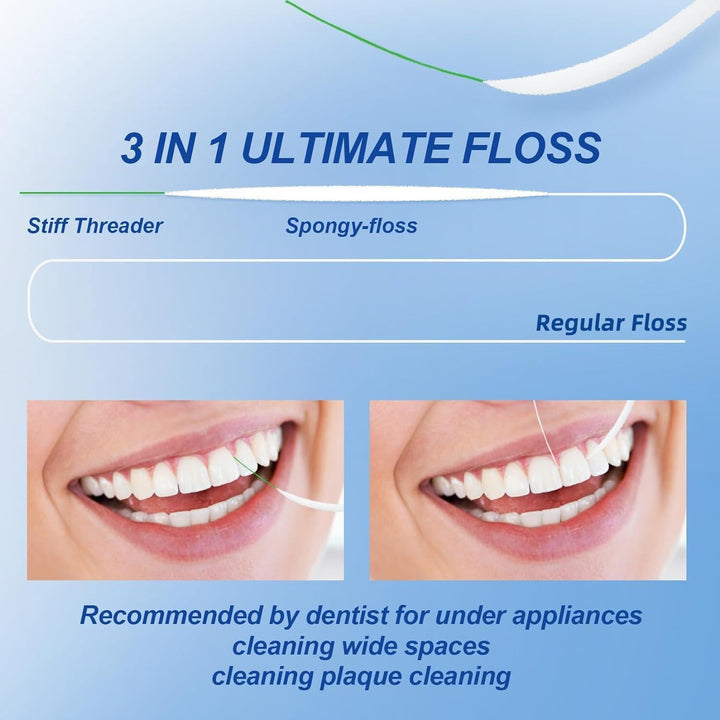 Dental Floss for Braces, Super Floss Pre-Cut Strands,60 Count, Pack of 2