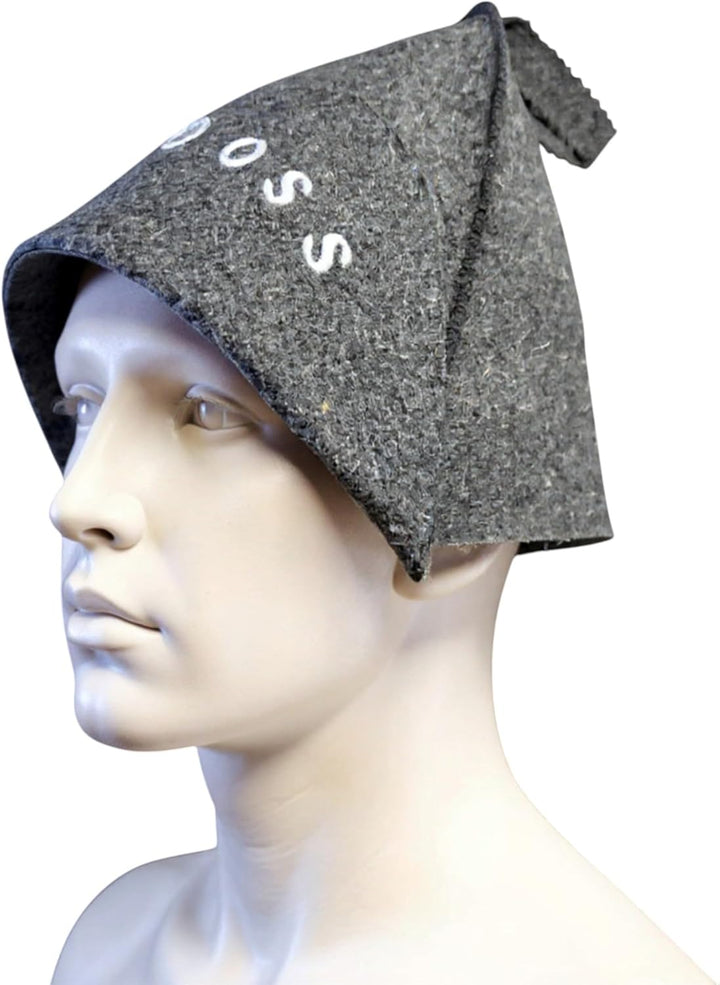 Sauna Hat Made of Wool Felt – (510-148) Felt Sauna Cap for Men and Women, Felt Cap for Sauna, Grey 510-148, One Size