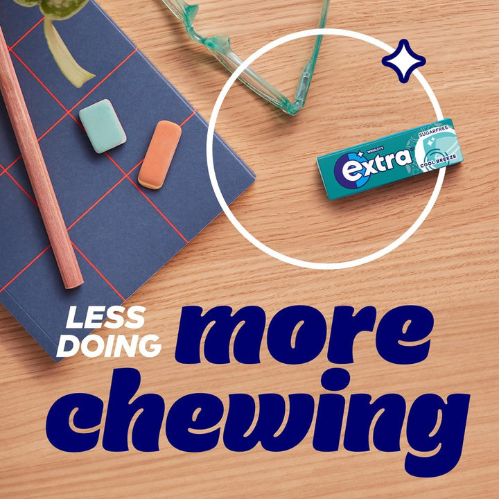 Extra Chewing Gum, Sugar Free, Cool Breeze Flavour, 5 X 10 Pieces