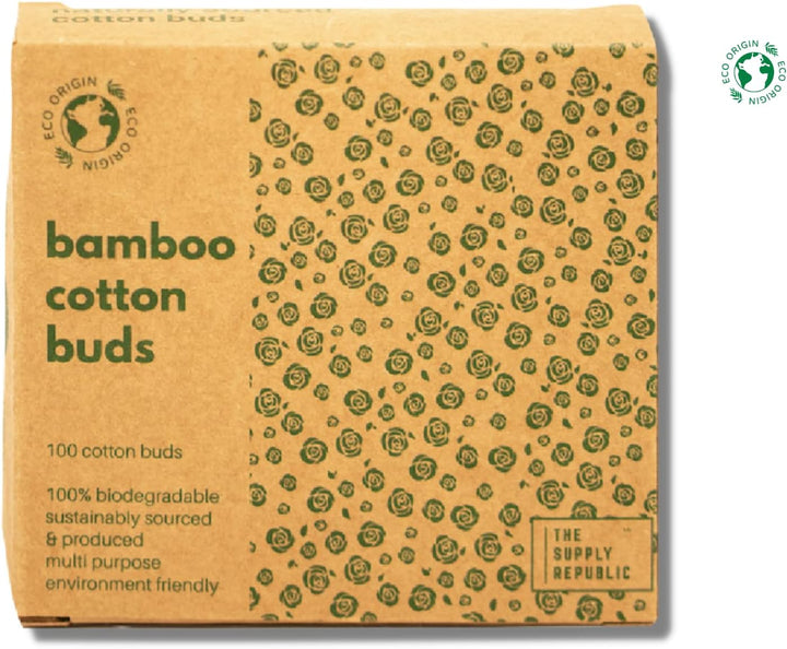 600 Bamboo Cotton Buds |100% Eco-Friendly Biodegradable | Cotton Wool Buds | Compostable Bamboo Earbuds | Recycled Plastic Free Packaging | Correct Makeup | Carbon Offsetting | 6X100 Ear Buds Cotton