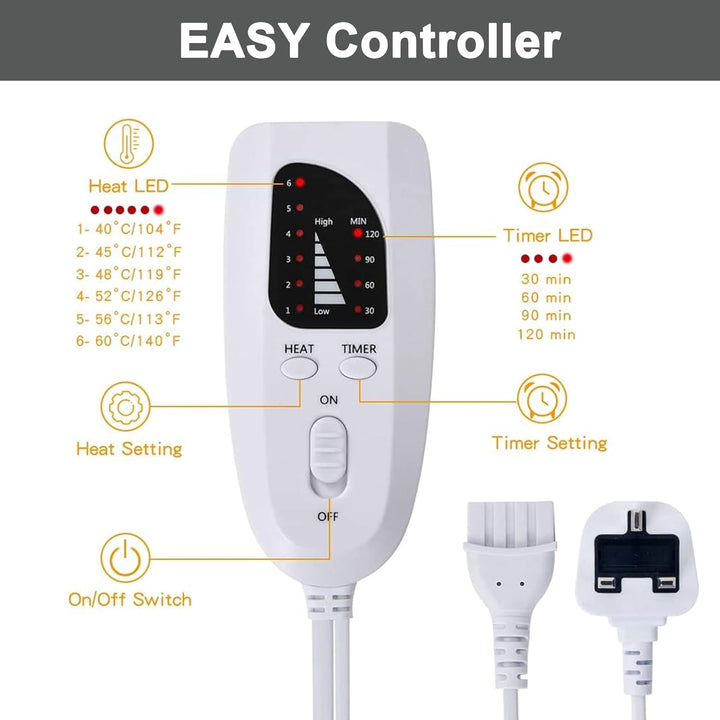 Heating Pad, Electric Heat Pad for Back Neck Shoulders, Heat Pad with 6 Levels Heating,4 Time Settings