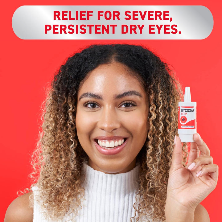 san Extra Eye Drops with Hyaluronic Acid for Soothing Relief of Severe and Persistent Dry Eyes - Contact Lens Compatible - Preservative Free - 225 Measured Doses