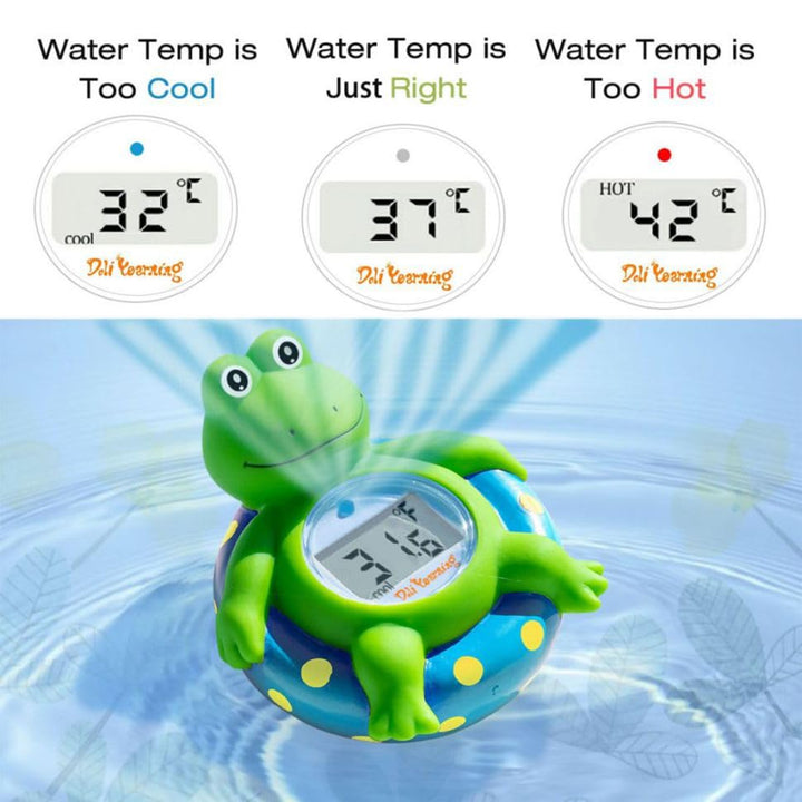 Frog Baby Bath Thermometer, Toddlers Floating Bath Toy, Bathtub Thermometer, at Fahrenheit and Celsius Degree - Blue