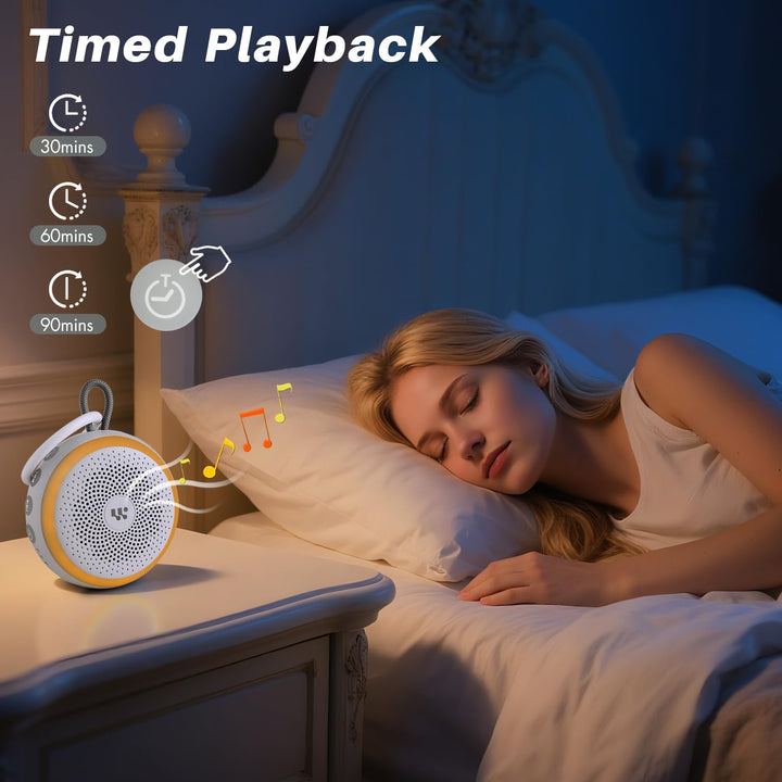 White Noise Machine Portable Sound Machine for Baby Adult Features Powerful Battery, 20 Soothing Sound, Noise Canceling for Sleeping, Sound Therapy for Office Home, Travel, Registry Gift