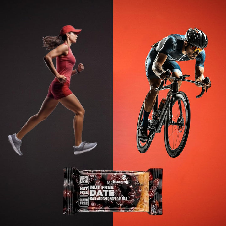 Nut Free Oat Flapjack Healthy Snack & Energy Bars - Running,Gym, Cycling - Breakfast Snack - Made in the UK - Date & Seed Pack of 20 X 62G Bars