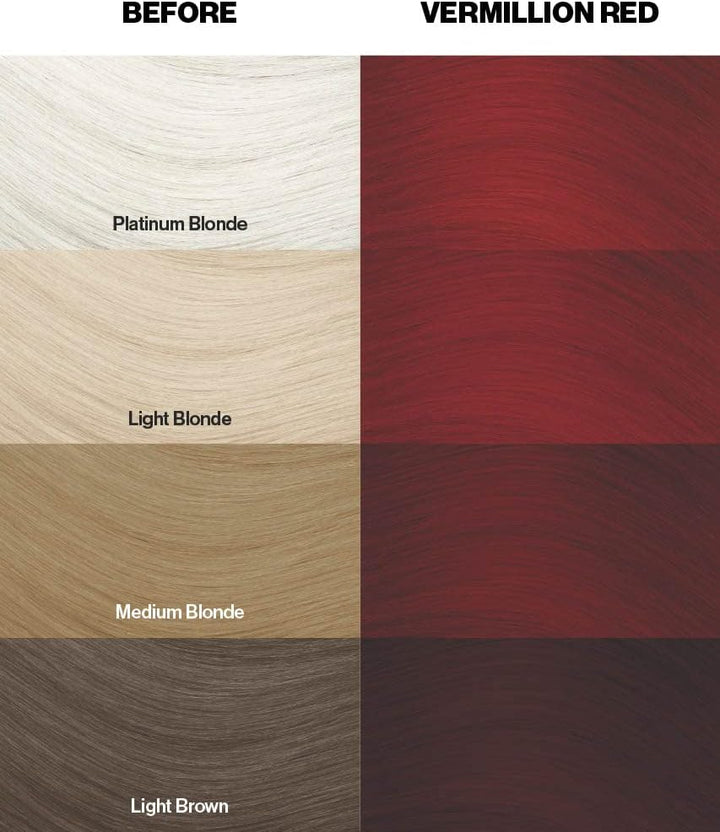 Vibrant Vermillion Red Semi-Permanent Hair Dye. Highly Pigmented Scarlet Red Conditioning & Oil Nourishing Vegan Formula | No Bleach or Ammonia | 100Ml