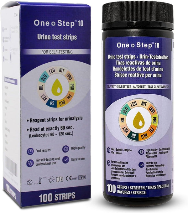 100 X 10-In-1 Parameter Urine Test Strips | Glucose, Ketone, Bilirubin, Nitrite, Urobilinogen, Protein, Ph, Blood, Specific Gravity and Leukocytes Dipstick Tests