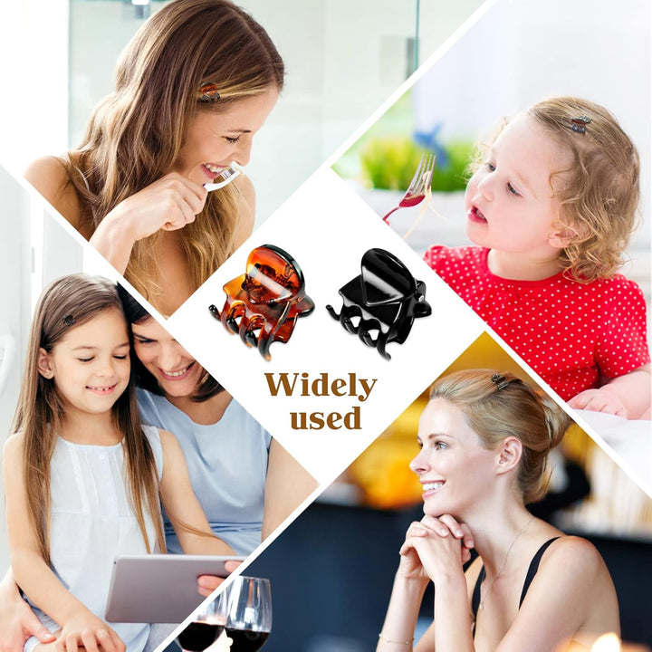 30PCS Mini Hair Clips, Small Hair Clips, Mini Claw Hair Clips, Small Hair Clips for Women with Storage Bags, Non-Slip Hair Catch for Women Girl'S Hair Black and Brown