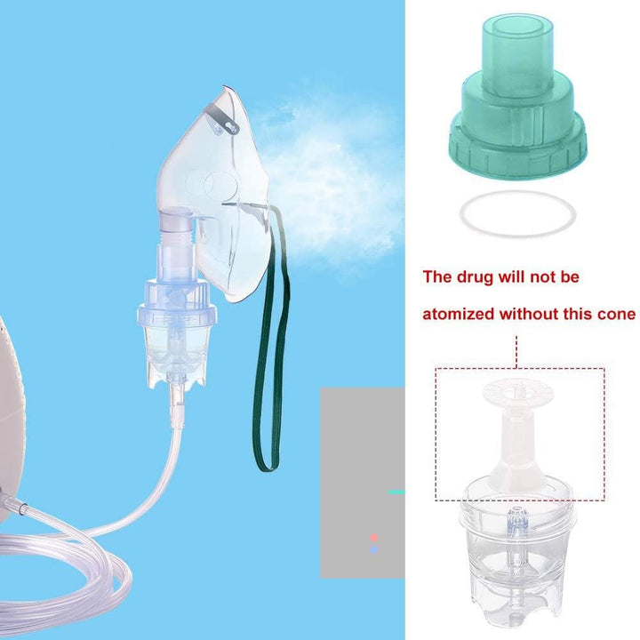 Nebuliser Kit with Nebulizer Mask Inhaler for Adults Pharmaceutical Grade Accessories Soft Tubing Vaporizer Cup (Adult)