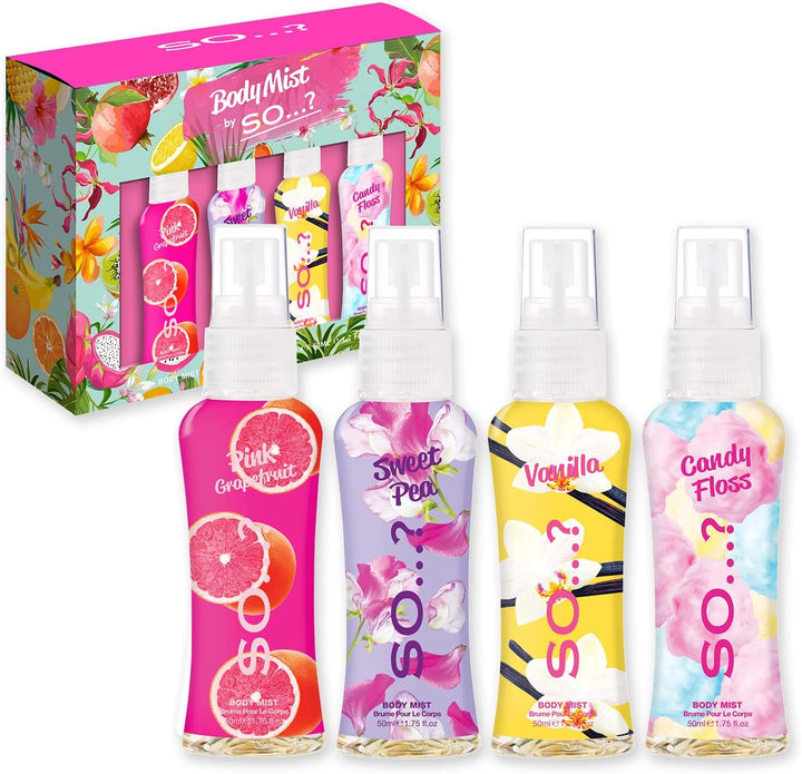 Summer Escapes, Body Mist by  & Unique Womens Gift Sets Bundle, Body Mist Fragrance Spray (4X50Ml) Pack of 3