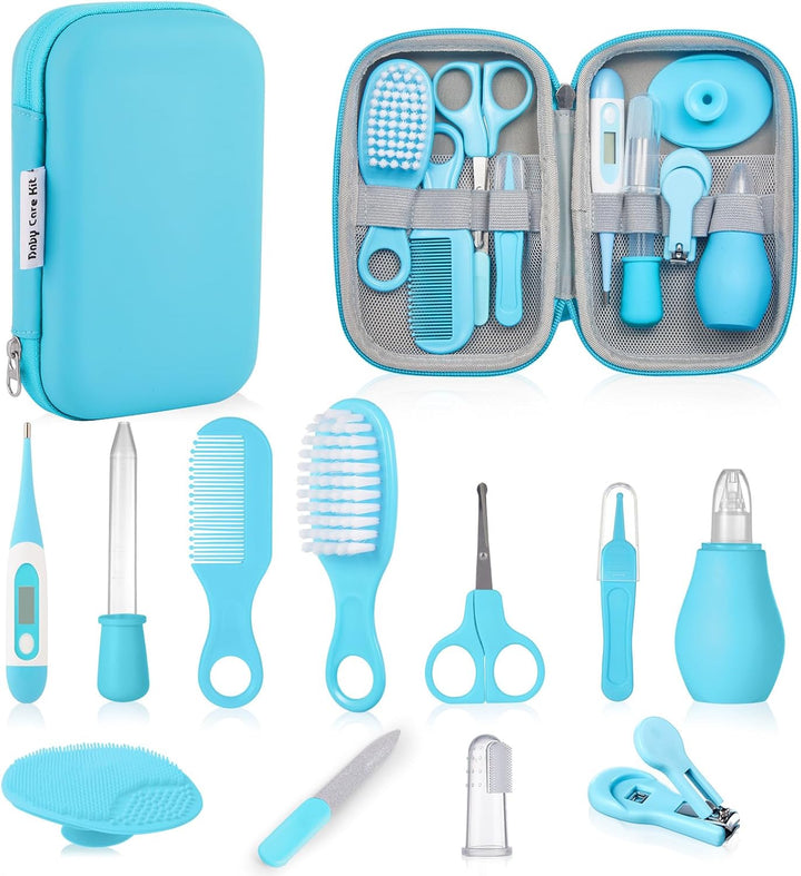Baby Healthcare and Grooming Kit,  Nursery Care Kit, Newborn Safety Health Care Set with Hair Brush,Comb,Nail Clippers and More for Newborn Infant Toddlers Baby Boys