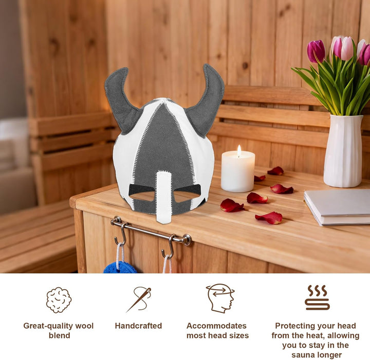 Sauna Hat, Handmade Sauna Cap Natural Wool Viking Saunas Hat Bath Accessories for Women Men Gifts Spa Bathhouse Steam Room Banya Heat Protection