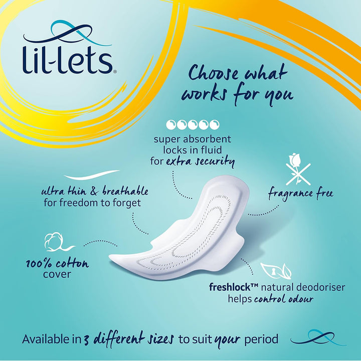 Freshlock™ Ultra Thin Period Pads - 14 Count (1 Pack), Normal Absorbency, with Wings, Unscented, 100% Cotton Cover, Regular Absorbency Sanitary Towels