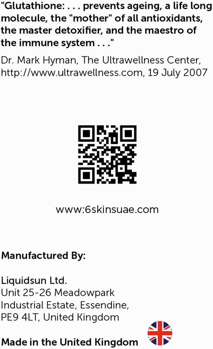 6In1 Beauty Elixir with L-Glutathione 510Mg, NAC 102Mg, Hyaluronic Acid 150Mg Glutathione Supplement with 4X Absorption - Immune and Liver Support, Powerful Antioxidant for Skin - 60 Capsules