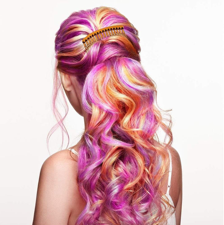 8-Piece Hair Comb Set - Slides, Plain & Clear Combs (Tortoise, Coffee)