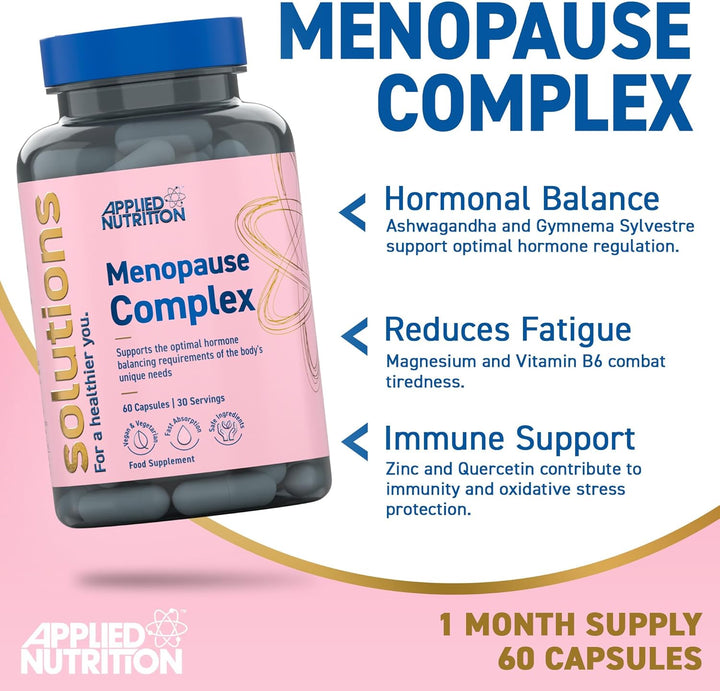 - Solutions - Menopause Complex - Vegan Capsules with Natural Hormonal Support - Best Fatigue Relief - Best Immune Support - Enhances Hormonal Balance - (60 Capsules – 30 Servings)