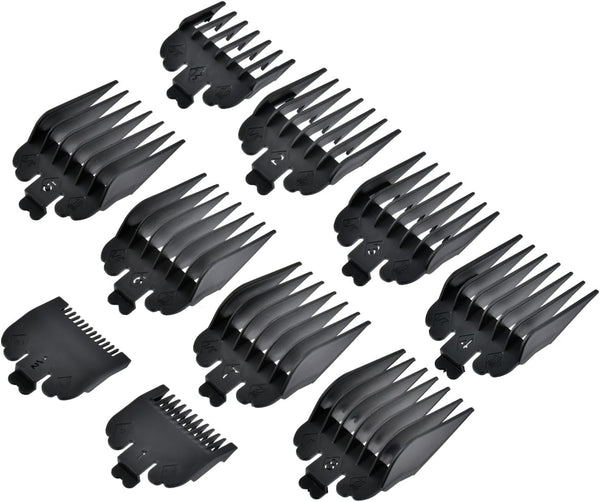 10PCS Hair Clipper Combs Guides Hair Clipper Guards, Limit Comb Hair Cutting Guide Replace Comb Compatible to Many Wahl Clippers (1.5Mm,3Mm,4.5Mm,6Mm,10Mm,13Mm,16Mm,19Mm,22Mm,25Mm)