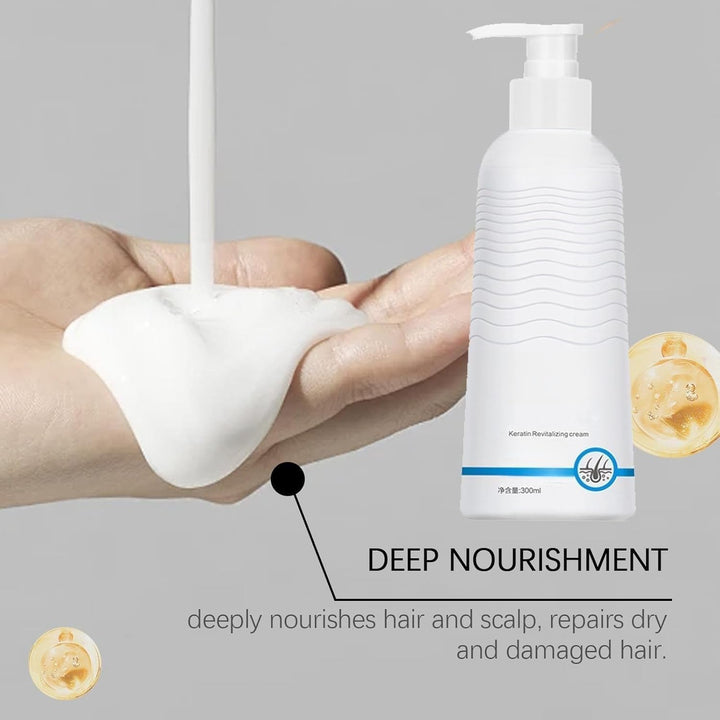 Keratin Revitalizing Cream Hair Mask, Women'S Smooth Leave-In Conditioner, Deep Moisturizing, Damaged Hair, Strong and Smooth