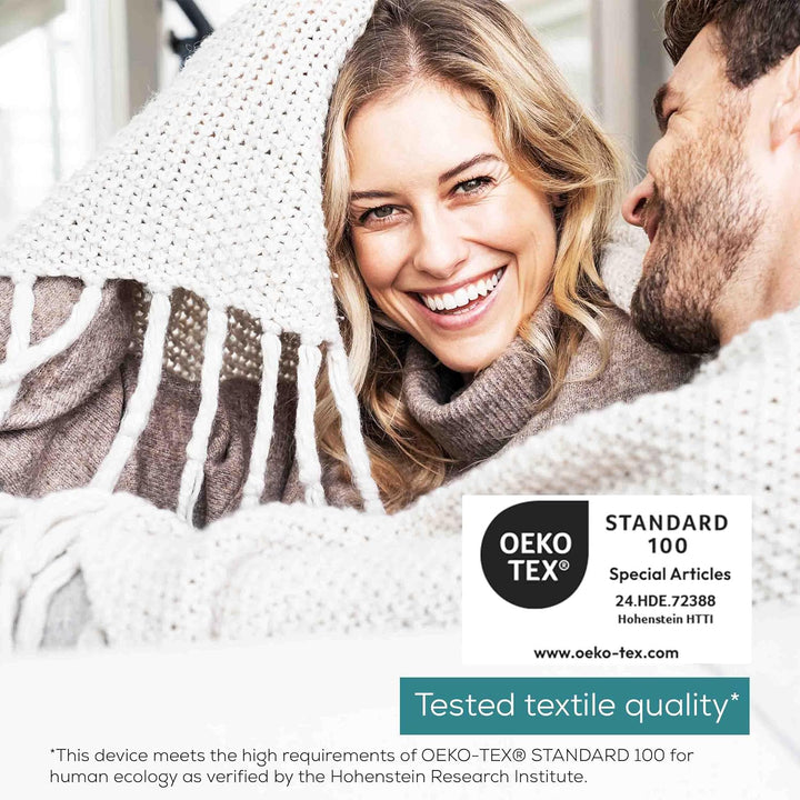 HK123 Green Planet Heating Pad, Made in Europe, Top and Bottom Made from 100% Recycled Material, Cuddly Soft, 60 X 30 Cm, 6 Temperature Levels and Automatic Shut-Off, Machine Washable, Grey