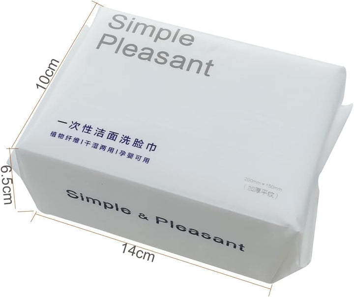 5.9X7.9Inch Organic Cotton Facial Wipes Towel; Ultra Soft Baby Care Tissue, Absorbent Body Wipe for Washing Face Eye Makeup Remover Nail Polish, Wet/Dry Disposable Use Cleaning Face Wipe(2Packs)