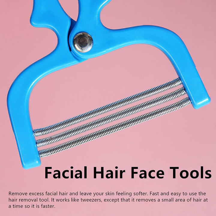 2 Pieces Handheld Facial Hair Removal Threading Beauty Epilator Tool Removal Threader Remover Spring Facial Hair Epilator Use for Women Face Hair Removing Beauty Tools Random Color