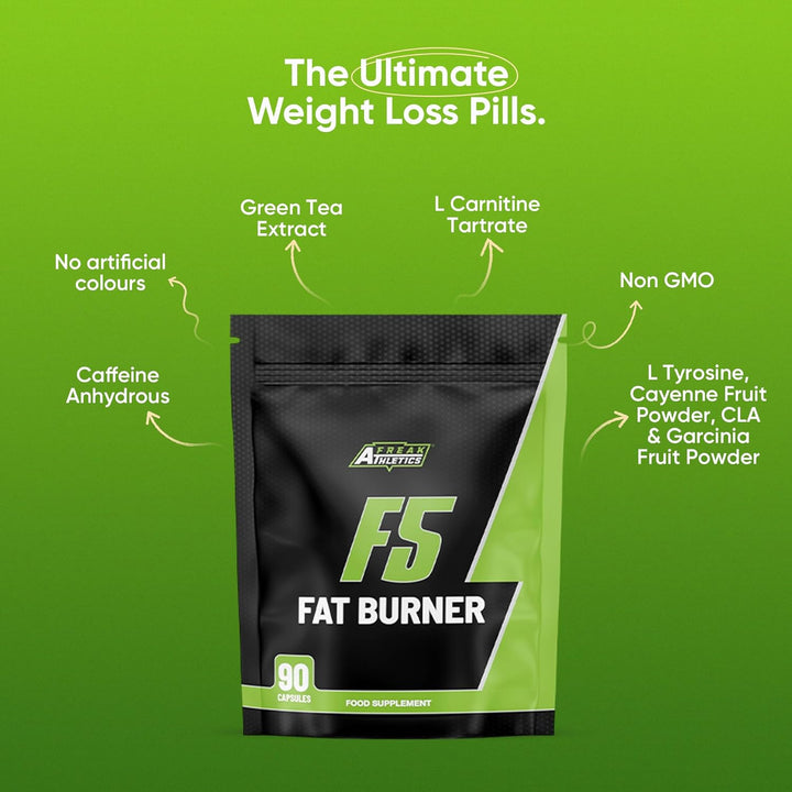 F5 Weight Loss Pills - Fat Burners for Men - Fat Burners for Women Weight Loss - 90 Capsules Fat Burner Suitable for Men & Women - UK Made